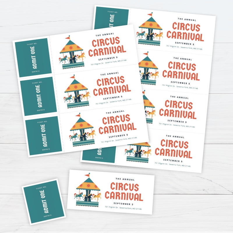 PrintWorks Printable Raffle Tickets With Tear-Away Stubs for Events & Fundraisers - 1000 Custom Tickets (Size 2.75" x 8.5") - 4 per Sheet - 250 Sheets (8.5" x 11") - Made in the USA - White (04295) - Image 3